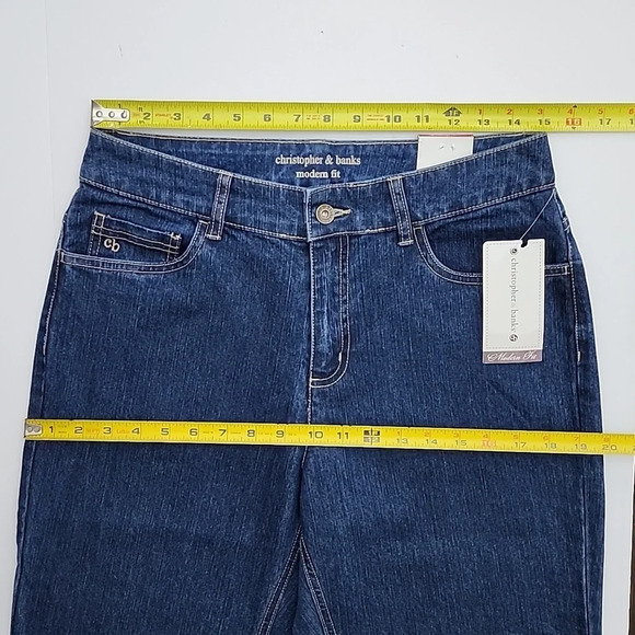 Christopher  & Banks Women's Modern Fit Boot Cut Blue Denim Jeans Size 8 - Picture 12 of 14